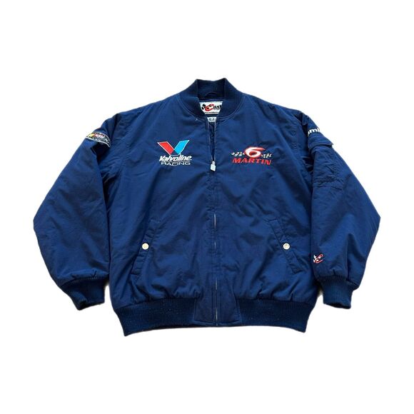 Chase | Jackets & Coats | Vintage Nascar Jacket Mens L Mark Martin Navy ...
